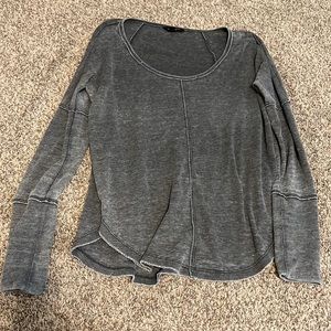 Gray waffle knit long sleeve